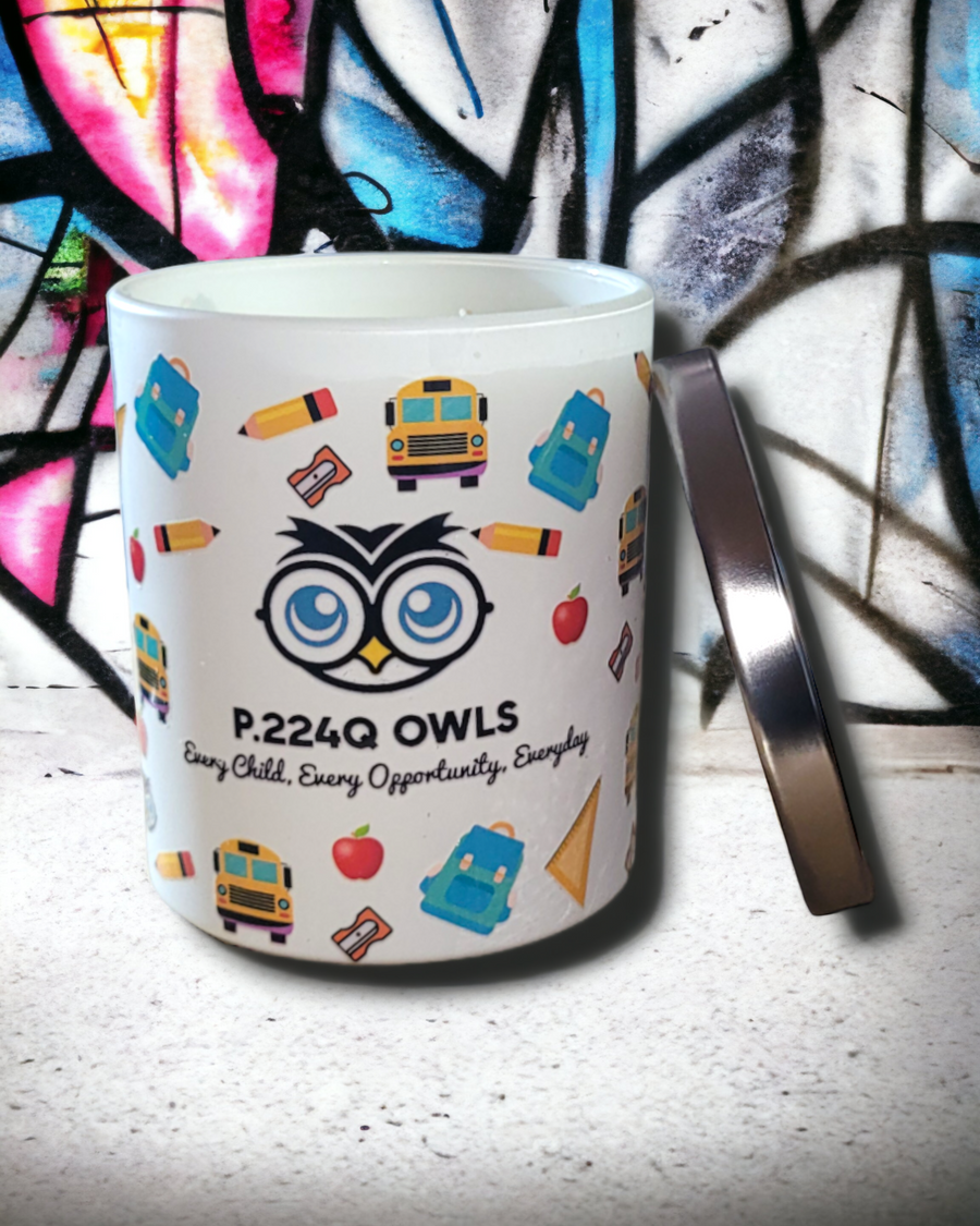 The P224Q Owls candle