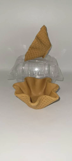 Wax waffle cone bowls for dessert candles