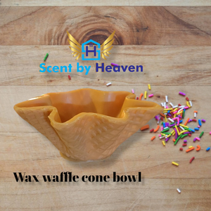 Wax waffle cone bowls for dessert candles